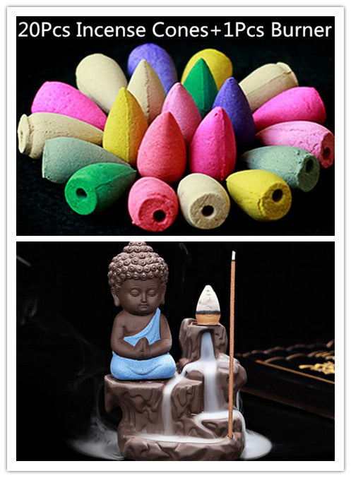 Meditating Buddha - Incense Stand + 20 Cones
