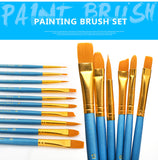 BGLN Paint Brushes | 10 pcs | Round & Pointed Tips