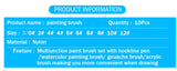 BGLN Paint Brushes | 10 pcs | Round & Pointed Tips