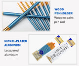 BGLN Paint Brushes | 10 pcs | Round & Pointed Tips