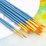 BGLN Paint Brushes | 10 pcs | Round & Pointed Tips