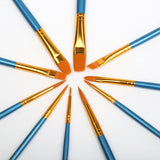 BGLN Paint Brushes | 10 pcs | Round & Pointed Tips
