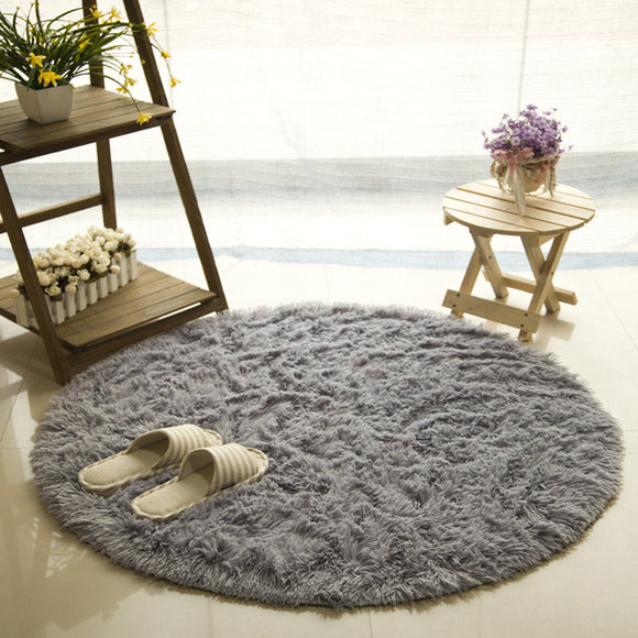Multicolour | Fluffy Round Rug