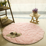 Multicolour | Fluffy Round Rug