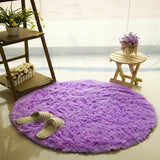 Multicolour | Fluffy Round Rug