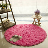 Multicolour | Fluffy Round Rug